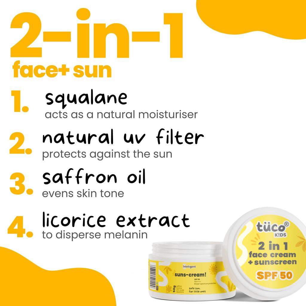 Tuco® Kids Sunscreen Lotion (100ml) & Sunscreen Cream (50gm)| Safe for Kids and Baby | UVA/UVB PA++++ | Ages 2-5, 5-10, 10-15 | 150 gm |