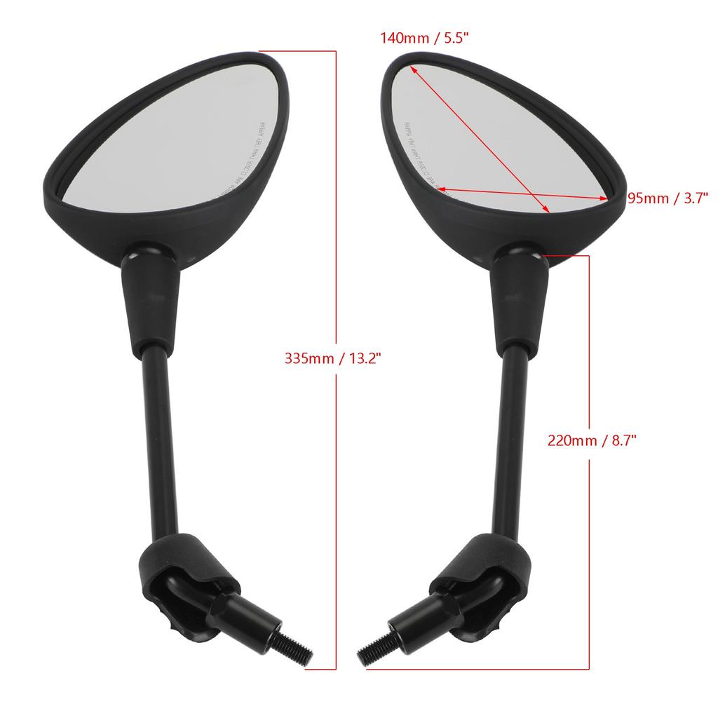 Left & Right Rearview Mirror Black For Vespa Sprint 50 125 150 2014-2022