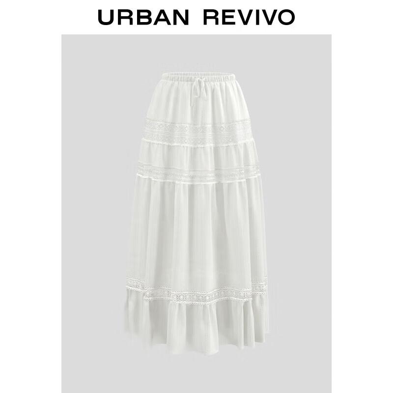 UR 2025 Autumn Women s French Drawstring Lace Skirt L