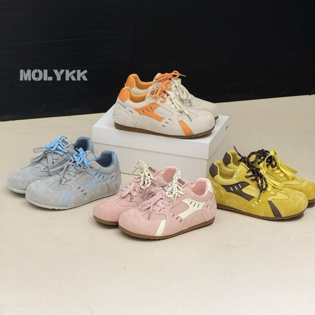 Korean Version of Spring Pair of Shoelaces German Training Shoes Women's Inner Height Increase Leather Thick Sole Versatile 2025 New Small Fresh Forre