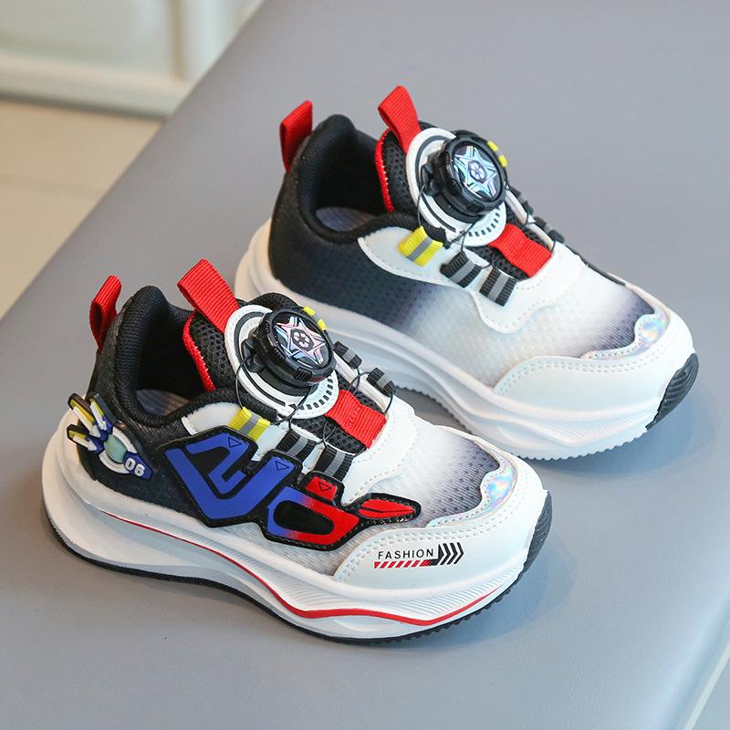 

Children s sports shoes, spring and autumn boys casual shoes, rotating button girls running shoes, breathable baby mesh shoes 26 чорний
