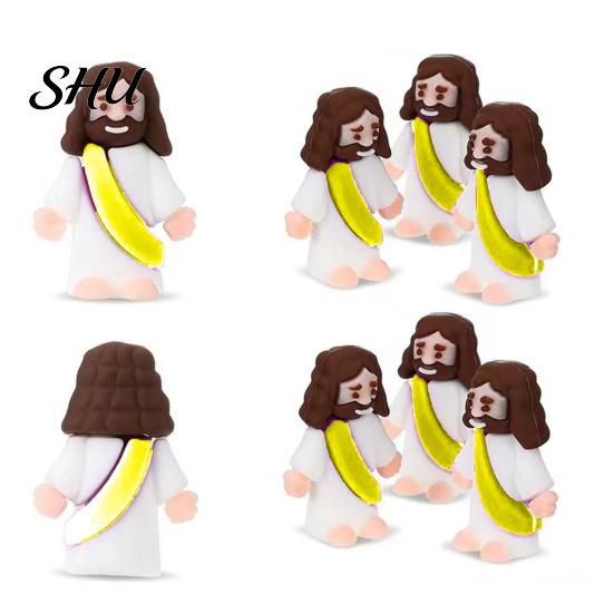 Jesus Model 12/48Pcs Mini Figurine PVC Savior Figure Themed Toy Statue Sculpture Desktop Decoration Easter Ornament Christmas Festival Gift Set