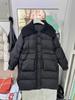 Winter new down jacket women's medium and long knitted collar waist and thin decorative warm versatile jacket