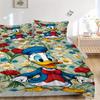 3pcs Donald Duck Floral Quilt Cover Set (1 Quilt Cover + 2 Pillowcases Without Pillow Core), High-Definition Printing for Home and Dormitory