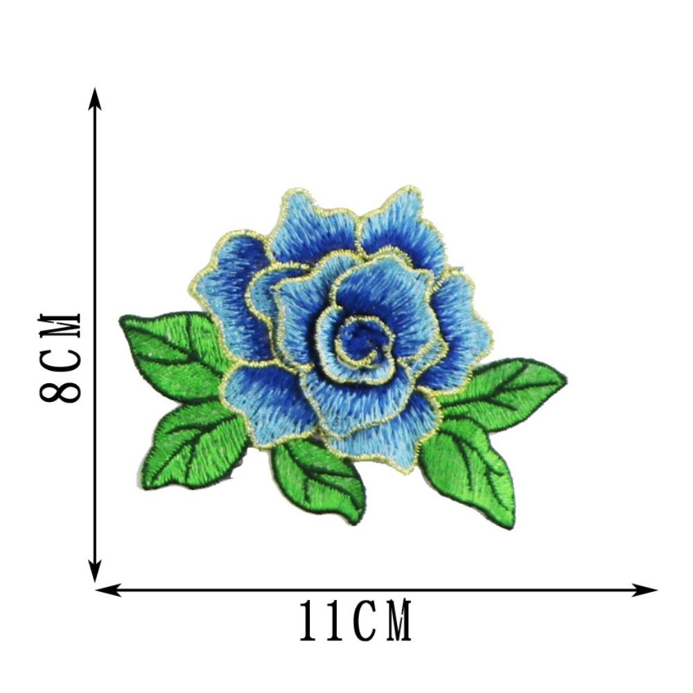 Polyester Fiber Embroidery Flower Patch 11*8CM Clothing Accessories Embroidery Floral Applique DIY Handmade Floral Patches Dress