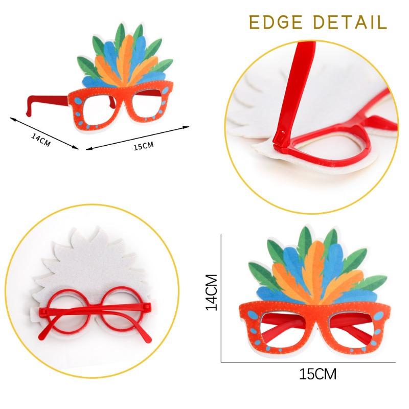 1pcs Carnival Feather Glasses Felt Plastic Masquerade Party Accessories Colorful Eyewear Decor Costume Party Supplies