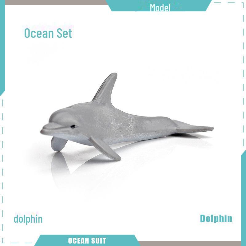 Marine Animal Model Set: Shark, Turtle, Dolphin, Whale, Penguin, Crab, and Seabed Creatures