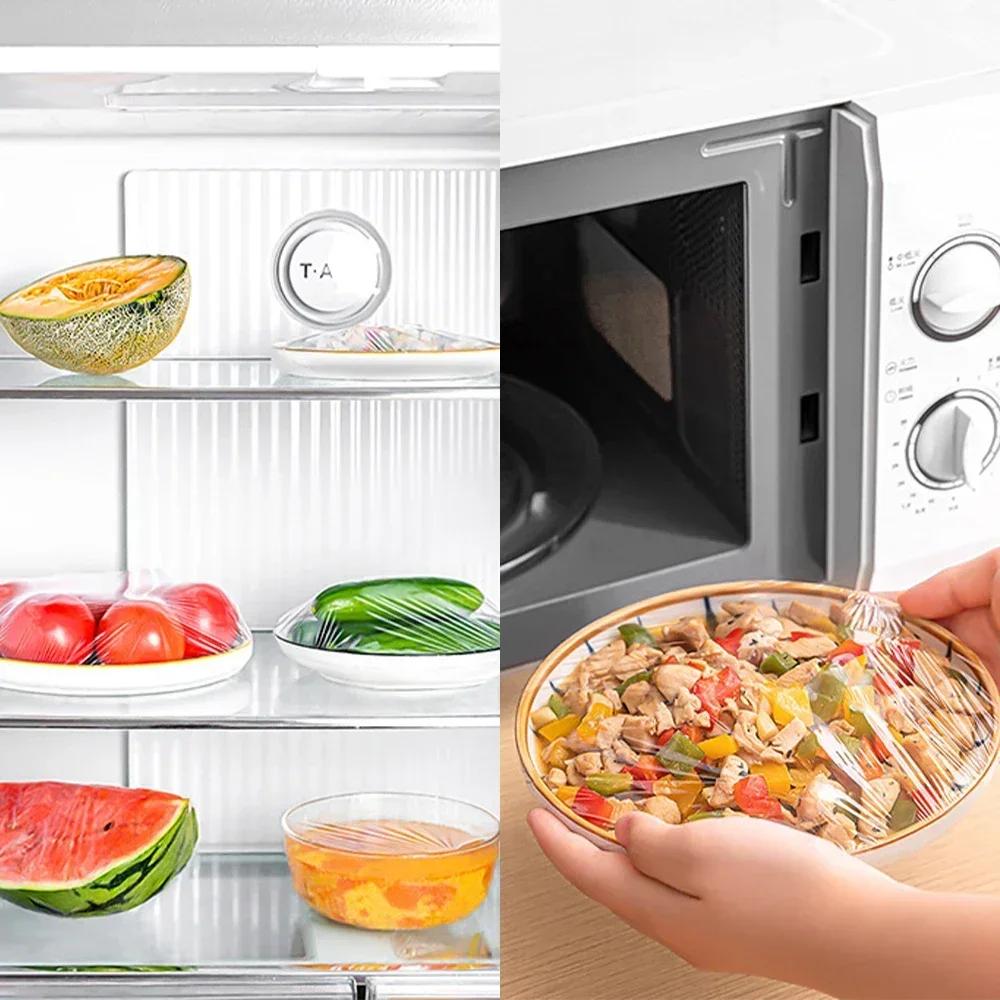 100/1000x Food Covers Plastic Kitchen Disposable Fresh-keeping Lid Food Covers Elastic Warp Packaging Storage Bags Wholesale