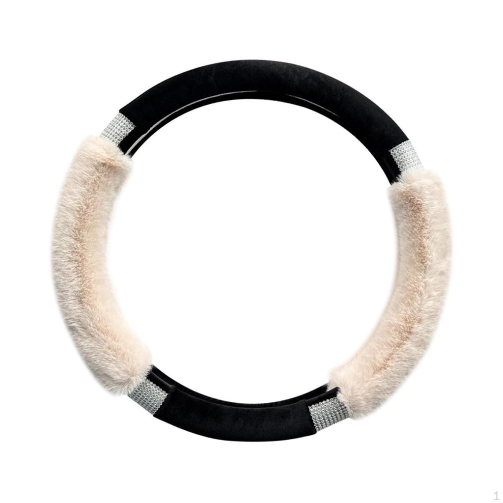 Car Steering Wheel Cover Protector 15 Inch Auto Interior Accessories Odorless Plush Anti Slip