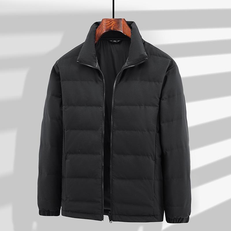 Dm Fatty Down Jacket Men's Short Thickened Winter Clothing Windproof Warmth Plus Fat Plus Size Hooded Men's Coat White Duck Down