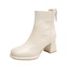 Comfort Winter Shoes Platform Boots Genuine Leather Large Size 43 Women Ankle Boots Women High Heels Ladies Booties