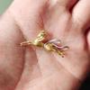Retro 2025 Dunhuang Inspired Nine-Colored Deer Stud Earrings: Gold & Silver Two-Tone with S925 Silver Needle