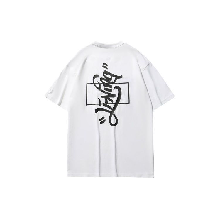 Li-Ning Disney Mickey And Keith Haring Print Loose Short Sleeve T-Shirt Men Tops White AHSR501-2