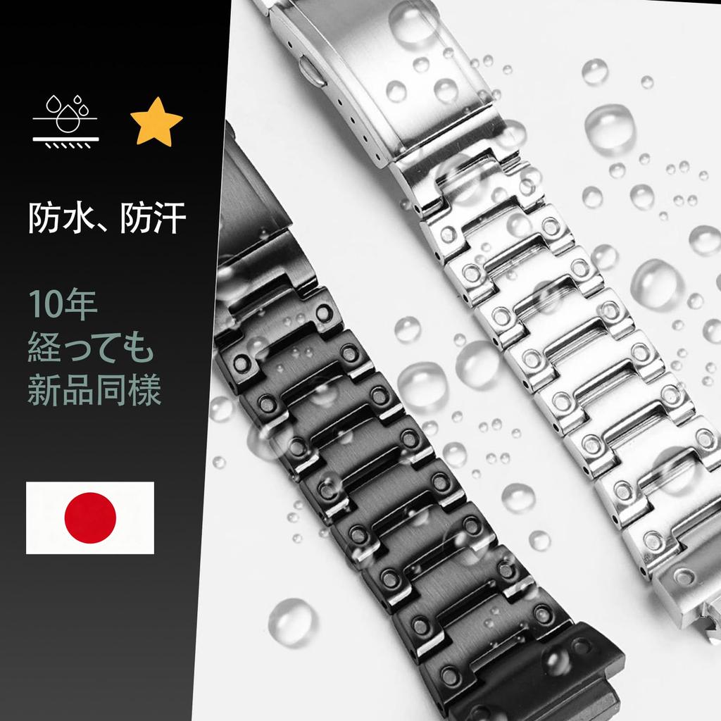 Tyqzor Compatible Watch 316L Precision Steel Replacement Stainless Fashion Business Strap G-SHOCK DW-H5600/DW-H5600MB Band, Strap, Heavy-Duty Steel,