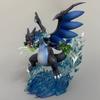 Mega Charizard X Figure Pvc Statue With Fire Effects Anime Collectible Model Transparent Blue Flame Base Gift Home Decor