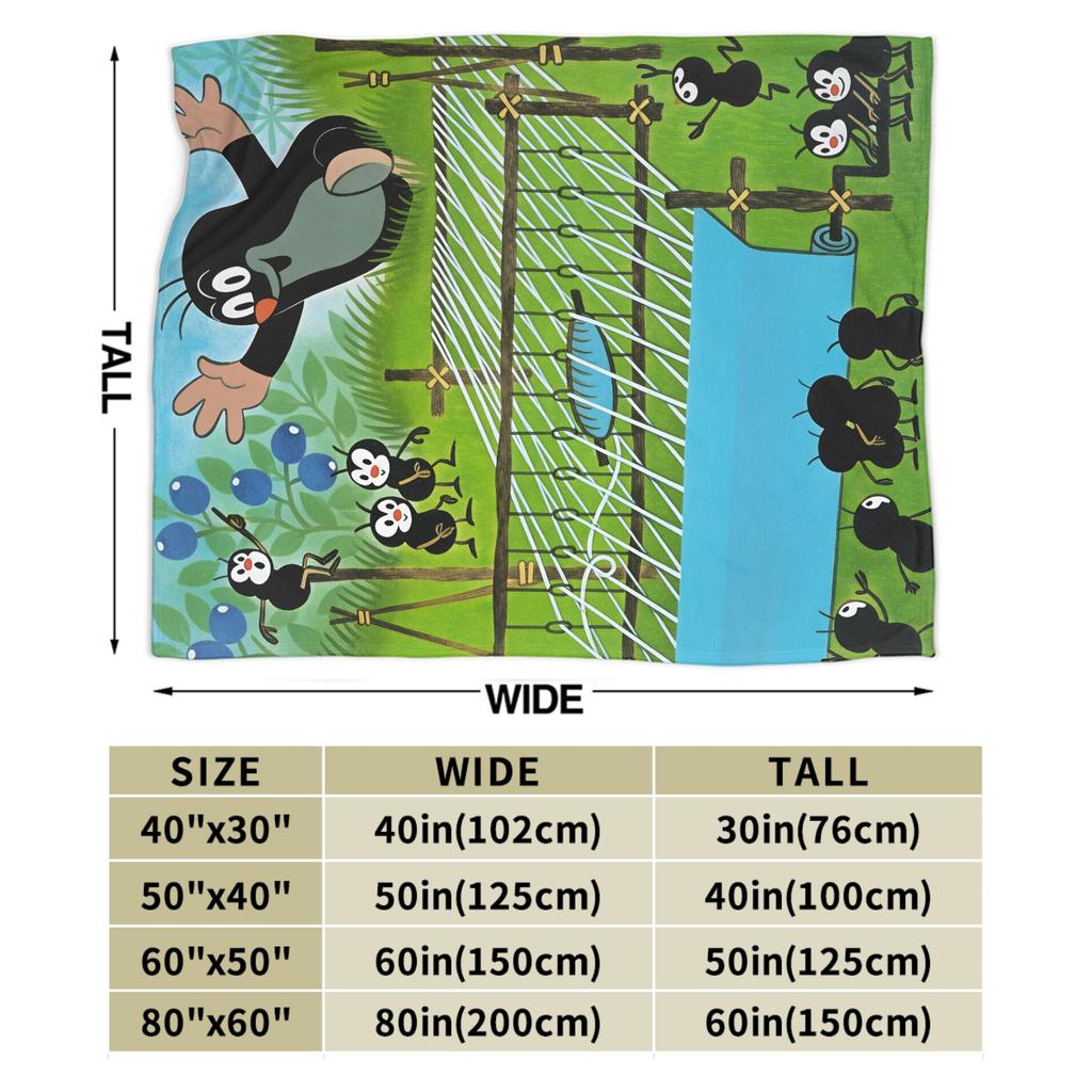 Cozy Throw Blanket Camping Czech Cartoon Krtek Mole Blanket  Flannel Bedspread For Living Room Casual Sofa Bed Cover