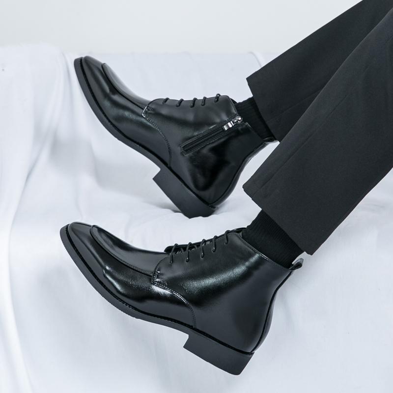 

Модная кожаная обувь для мужчин, из натуральной кожи, больших размеров, высококачественная дизайнерская формальная обувь, повседневная обувь, модная деловая 46 чёрный