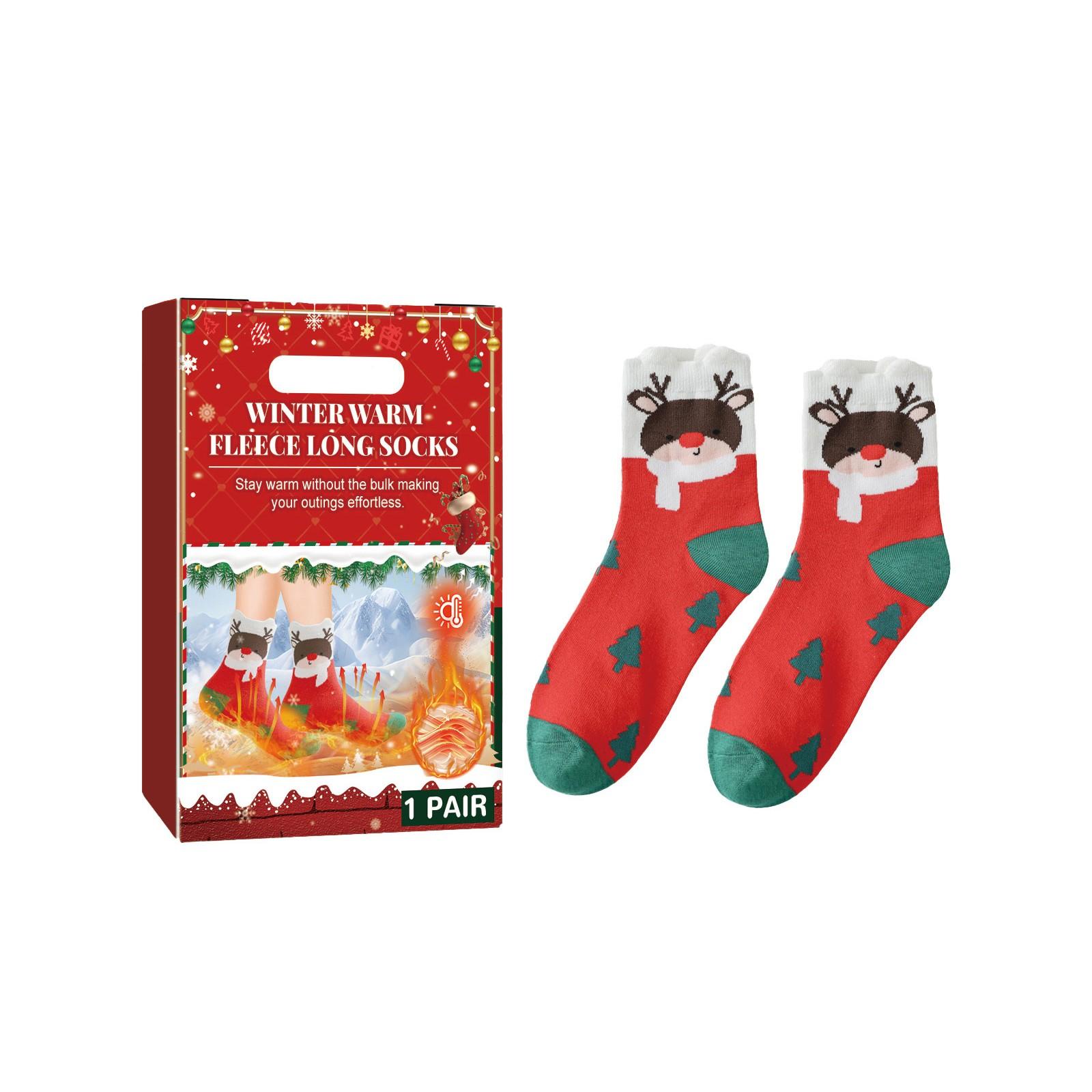 Christmas Winter Warm Socks Christmas Gifts Cute Fun Cozy Winter Warm Christmas Socks  Snowman Christmas Tree Elk One Size
