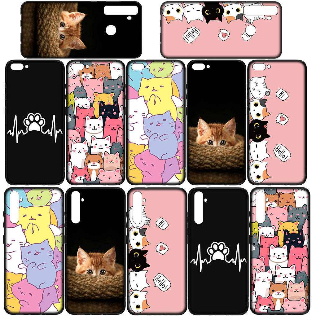 For Motorola Moto Edge 70 60 50 G54 G86 Samsung Galaxy S25 iPhone 17 16 15 Xiaomi Redmi Note 14 13 Pro Max Phone Case Comics Cat Meow Lovely Cartoon