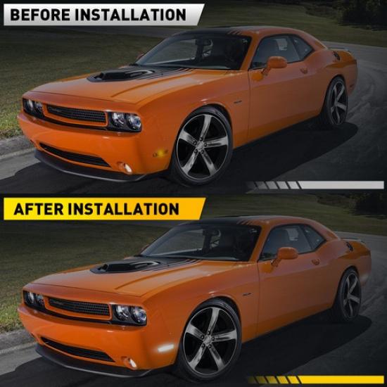Clear Lens White LED Lights Front Side Marker Lamps For 08-14 Dodge Challenger A