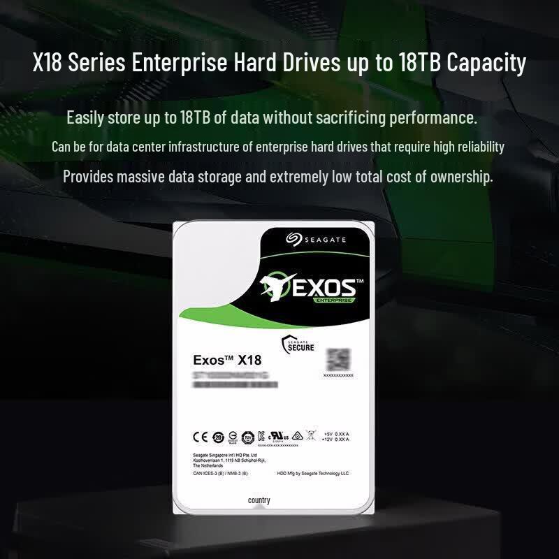 Seagate Exos X18 18TB Enterprise SATA Hard Drive