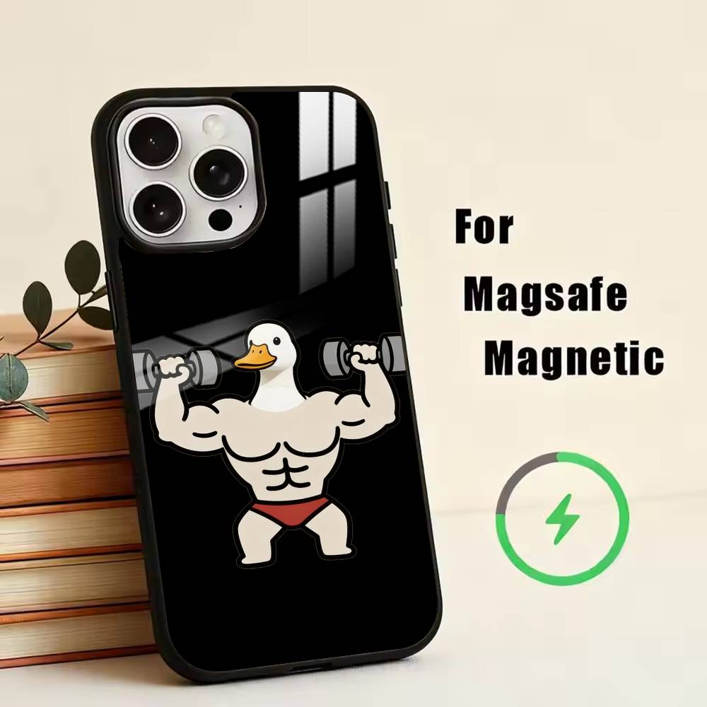 Cartoon Muscle Animals  Phone Case For iPhone17,16,15,14,13,12,11 Plus,Pro Magnetic with Magsafe Wireless Charging