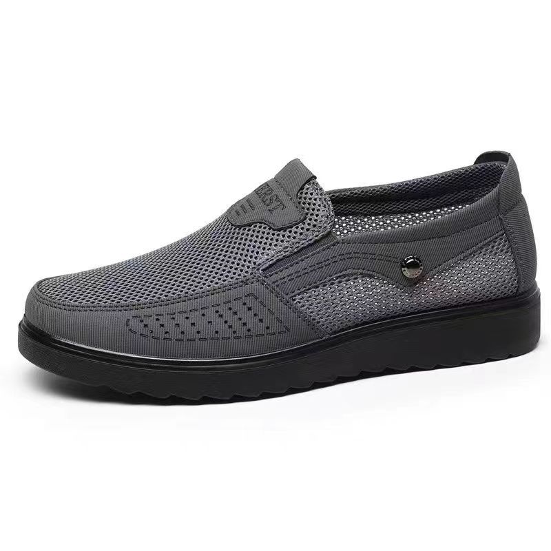 Summer men's net shoes cloth shoes thin breathable soft sole middle-aged and elderly father shoes mesh surface large size casual men's shoes