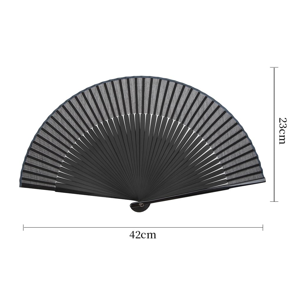 SENMAN Silk Folding Stylish Short Premium Folding Fan with Gift Perfect for Fireworks Overseas and Japanese Accessories Fabric Men's High-Quality Fan,