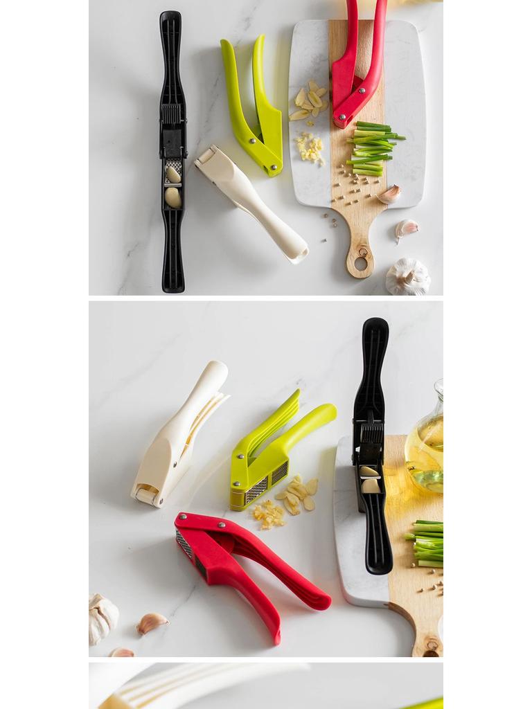 Versatile 2-in-1 Garlic Press, Slicer & Mincer – Essential Kitchen Chopper