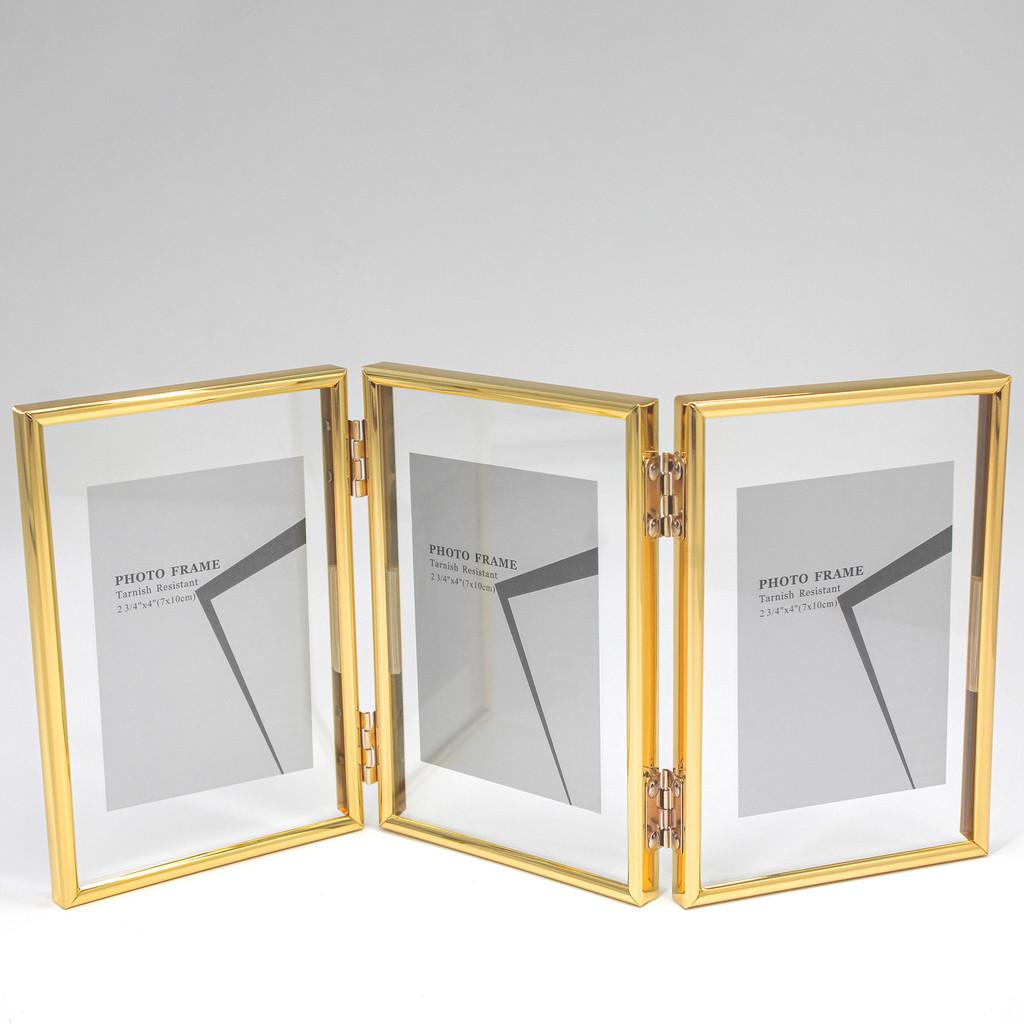 7 And 5 Inch Double Sided Transparent Fold Dual Photo Frame For Home Decor