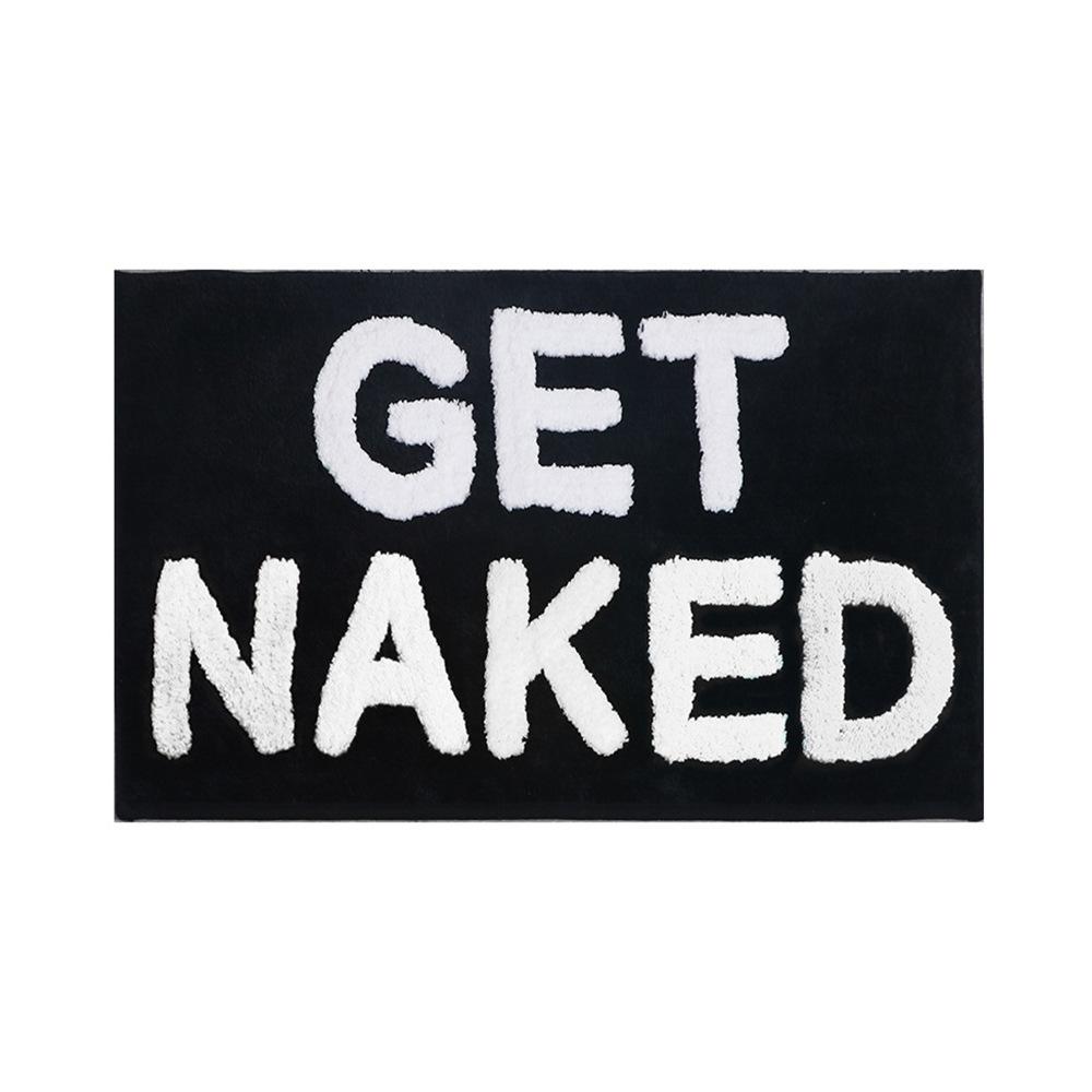 English Jacquard Alphabet Absorbent Floor Mat Home Door Mat Household Flocking Foot Mat Toilet Absorbent Non-slip Bathroom Mat