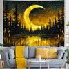 Galaxy Moon Tapestry Fantasy Forest Tapestries Tree of Life Wall Decor Psychedelic Starry Sky Tapestry Wall Hanging for Bedroom