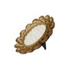Vintage Jewelry Display Tray with Ring Slots, Gold Tone Oval Holder for Vanity Display and Photography Styling