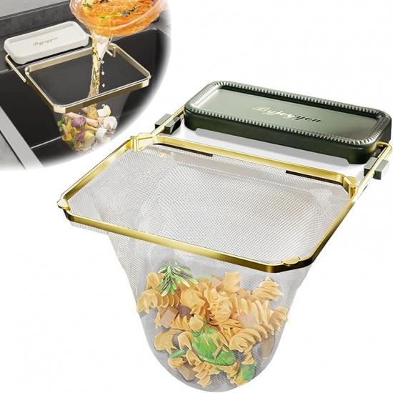 Meshmate Waste Rack - Meshmate Waste Rack Sink, Mesh Mate Rotatable Kitchen Sink Strainer, Foldable Suction Cup Food Catcher Basket Filter with Green+50pcs bags