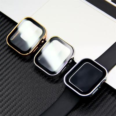 Verre+Coque Pour Apple Watch 9 8 7 6 5 4 SE 45mm 41mm 44mm 40mm bord droit Protection d'écran Couvercle Coque iWatch Series Ultra 49mm