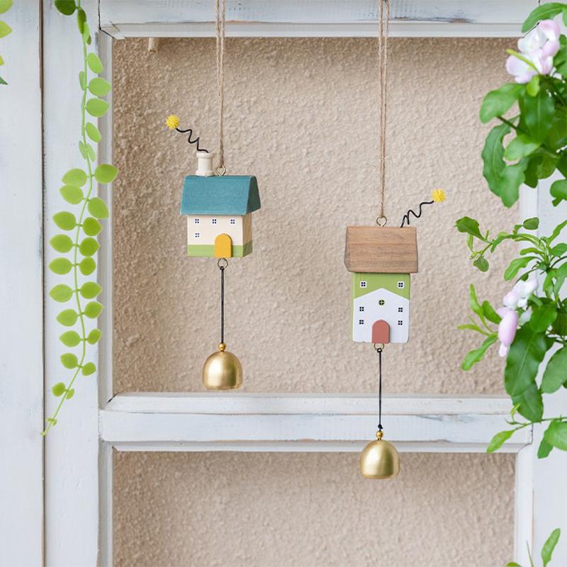 Cute Little House Wind Chimes Creative Doorknob Bell Hanging Decoration Bedroom Window Garden Outdoor Decor Birthday Gifts
