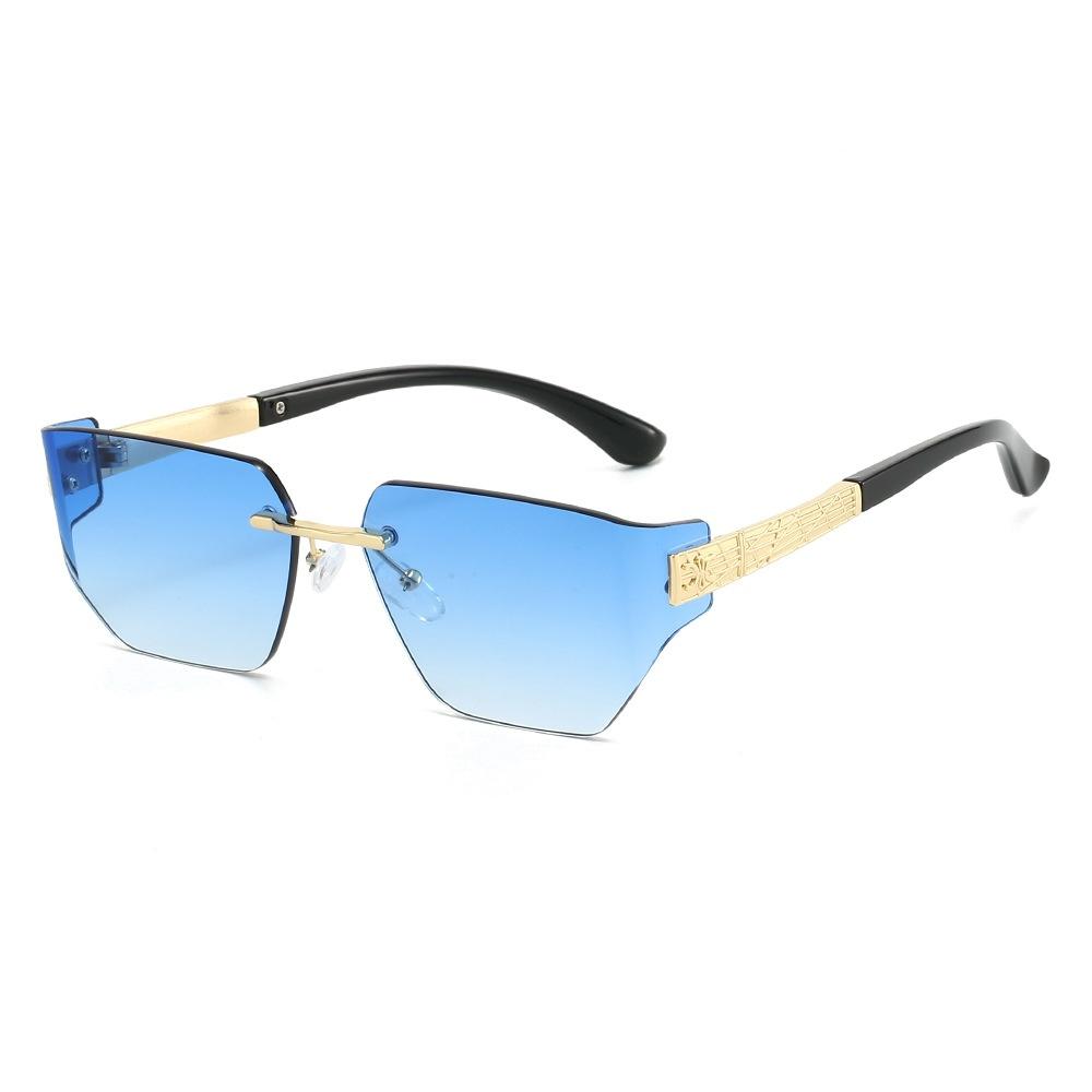 Y2K Luxury Frameless Gradient Square Sunglasses Retro Metal Frame UV400 Protection for Women Men