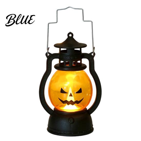 Halloween Retro Horse Lantern Pumpkin with LED Light Portable Funny Hanging Light Faces Safe Flame-Free Decoration for Indoor Outdoor Party Use Cute