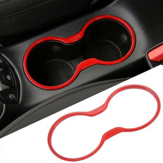 Central Console Gear Water Cup Cover 1PCS For Jeep Compass 2017- Bright Red