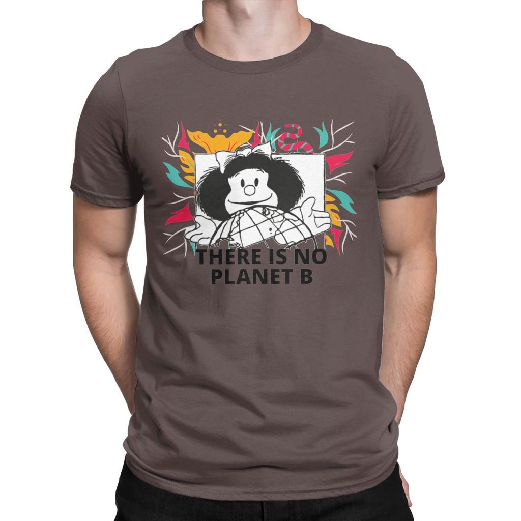 Mafalda There Is No Planet B T Shirt Men 100 Cotton Funny T Shirt Round Collar