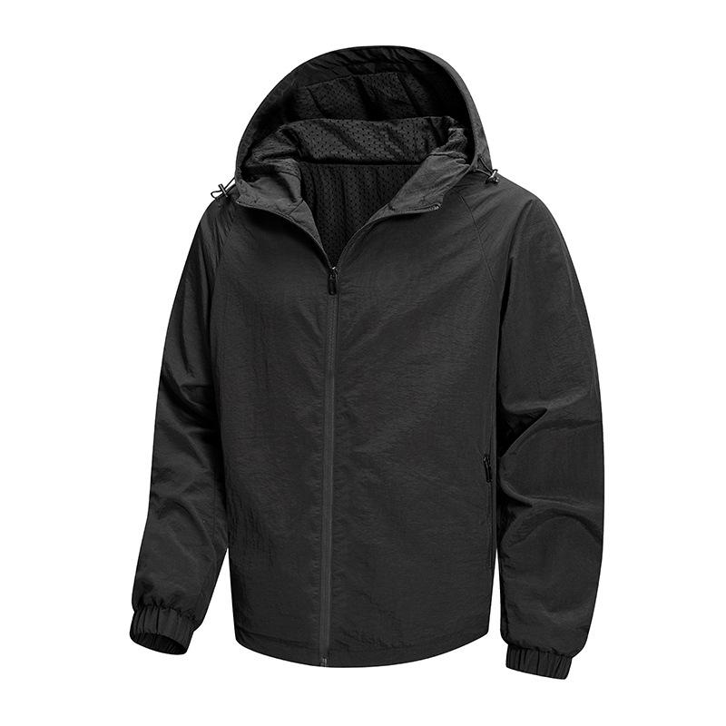 Giacca a guscio con cappuccio antivento da uomo per primavera/autunno - Abbigliamento outdoor e sportivo per alpinismo