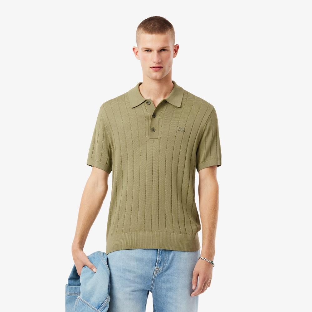 [Lacoste] Мужской хлопковый фактурный джемпер-поло с коротким рукавом AH5339-55NE9F 3