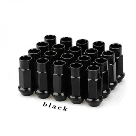 Steel Extended Open Racing Car Wheel Rims Lug Nuts Extended Tuner Nuts 20pcs/set Automobiles Wear Parts Nuts Bolts M12x1.25 чёрный
