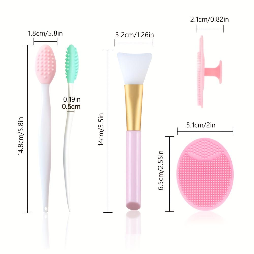 6 Pieces Face Brush Set, Manual Silicone Exfoliating Lip Brush Nose Cleansing Brush and Mask Brush for Facial Skin Care