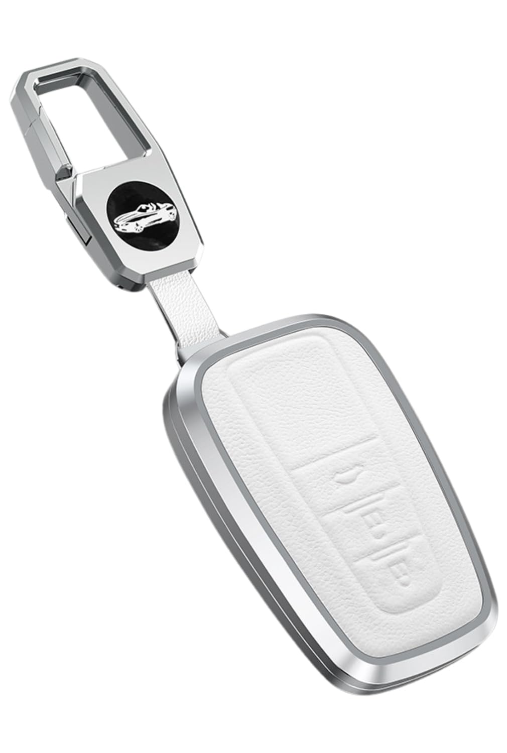 

KeiSquare Чехол для смарт-ключа Toyota на 2 кнопки 3 кнопки Алюминий Натуральная кожа белый