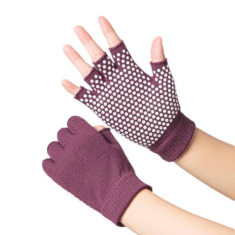 Yoga Baumwoll-Fingerhandschuhe: Rutschfest, Elastisch, Schweißabsorbierend, Kurzes Sporttraining.