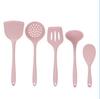 High-Temp Resistant Silicone Kitchen Utensil Set: Spatula, Ladle, Slotted Spatula, Slotted Spoon, and Rice Spoon (5-Piece Non-Stick Set)