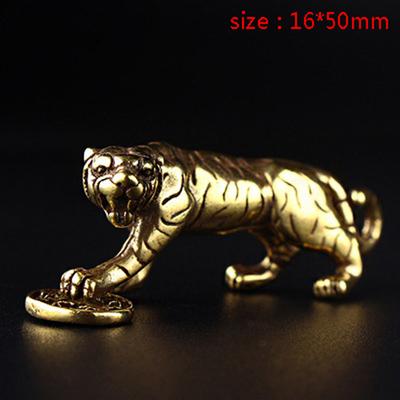 Tiger Casting Figurina Animale Stile Geometrico Astratto Metallo Scultura Retrò