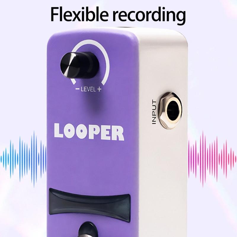 Portable Guitar Looper Pedal Touch Recording Zinc Alloy Body Suitable for Musicians Practice Performances and Creation