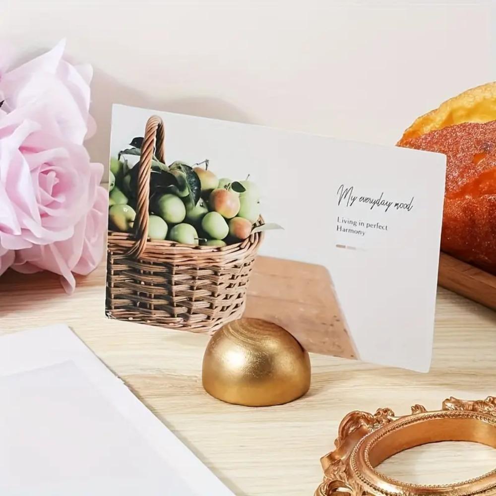 Gouden Foto Kaart Postkaart Display Stand Houten Naamkaarthouders Woondecoratie